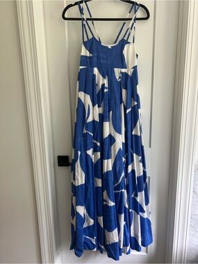 Anthropologie Blue and White Maxi Dress